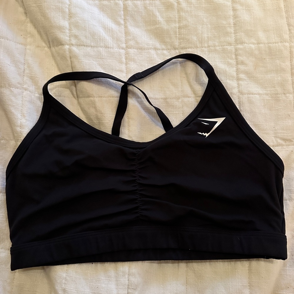 Black Ruched Sports Bra